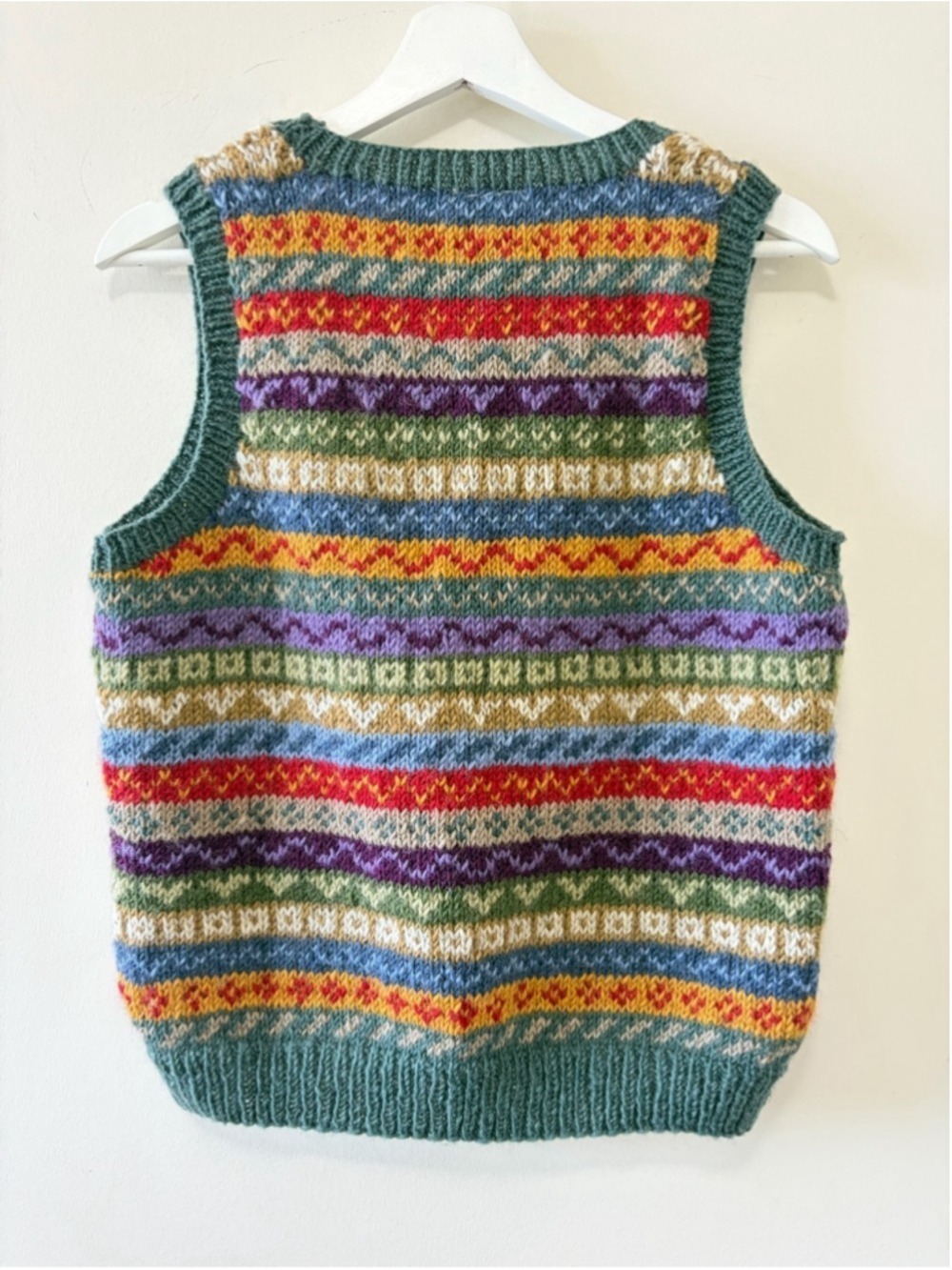 Handmade Pachamama Fair Isle Wool Vest - Picture 5 of 10